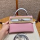 에르메스 Hermes Mini Kelly 19cm Epsom X9 mauve and T0 Blue Brume/silver
