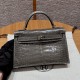 에르메스 Hermes Mini Kelly 19cm Bright faced America Alligator 81 Girs Tourerlle/gold