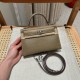 에르메스 Hermes Mini Kelly 19cm Lizard 18 Etoupe/silver