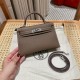 에르메스 Hermes Mini Kelly 19cm Madame 18 Etoupe/silver