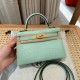 에르메스 Hermes Mini Kelly 19cm Matte Alligator 6W Menthe/gold