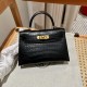 에르메스 Hermes Mini Kelly 19cm Matte Alligator 89 Noir/gold