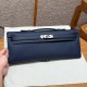 에르메스 Hermes Kelly cut 31cm Epsom 73 Blue saphir/silver
