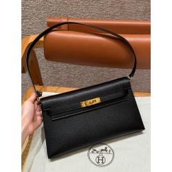 에르메스 Hermes Kelly elan 27cm Chèvre 89 noir/gold