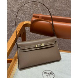 에르메스 Hermes Kelly elan 27cm Epsom 18 Etoupe/silver