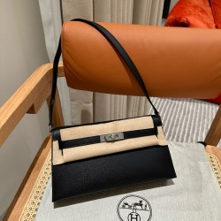 에르메스 Hermes Kelly elan 27cm Epsom 89 Noir/silver