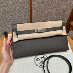 에르메스 Hermes Kelly elan 27cm Madame 8F Gris Etain/silver