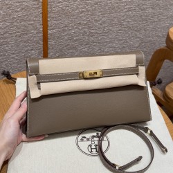 에르메스 Hermes Kelly elan 27cm Madame 18 etoupe/gold