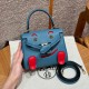 에르메스 Hermes Kelly Doll 16cm Swift 75 Blue Jean and i6 Rose Extreme/gold