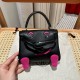 에르메스 Hermes Kelly Doll 19cm Swift 89 Noir/silver