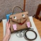 에르메스 Hermes Kelly Doll picto 16.5cm Epsom 0M chai and 7N Celeste/sliver