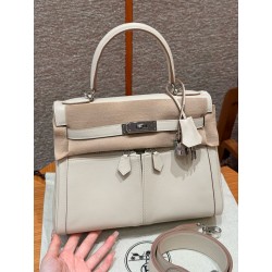 에르메스 Hermes Kelly Lakis 28cm Swift 10 Craie/silver