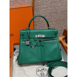 에르메스 Hermes Kelly Lakis 32cm Swift U4 Vert vertigo/silver