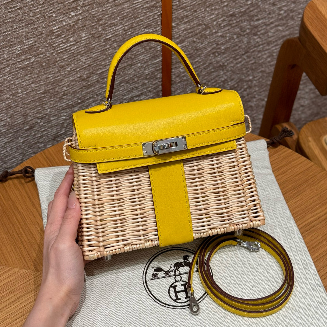 에르메스 Hermes Kelly Picnic 20cm Swift 9R Lime/silver