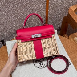 에르메스 Hermes Kelly Picnic 20cm Swift i6 Rose extreme/silver