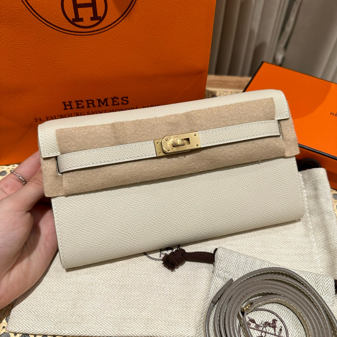 에르메스 Hermes  Kelly to go 19cm Epsom 10 Craie/gold