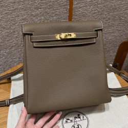 에르메스 Hermes Kelly Ado 21cm Togo 18 Etoupe/gold