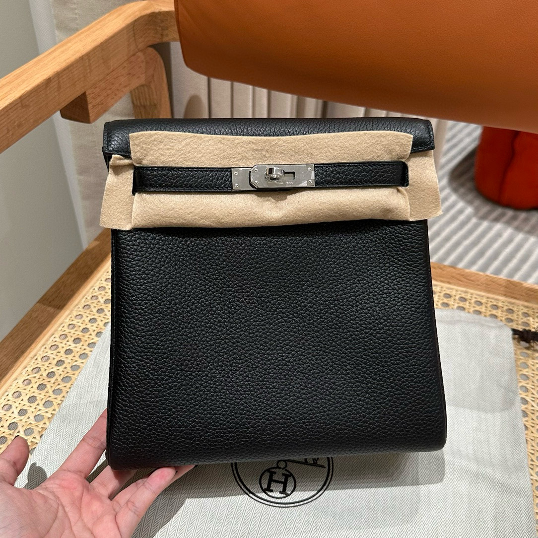 에르메스 Hermes Kelly Ado 21cm Togo 89 Noir/silver