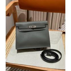 에르메스 Hermes Kelly danse 22cm evercolor 8F Gris etain/silver