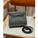 에르메스 Hermes Kelly danse 22cm evercolor 8F Gris etain/silver