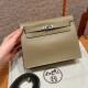 에르메스 Hermes Kelly danse 22cm evercolor 8Q Beige Marfa/silver