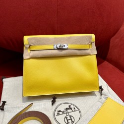 에르메스 Hermes Kelly danse 22cm evercolor 9R Lime/silver