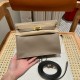 에르메스 Hermes Kelly danse 22cm evercolor 81 Gris tourterlle/gold