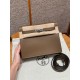 에르메스 Hermes Kelly danse 22cm evercolor D0 Beige de Weimar and T7 Blue Hydra/silver