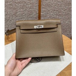 에르메스 Hermes Kelly danse 22cm evercolor D0 Beige de Weimar/silver