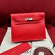 에르메스 Hermes Kelly danse 22cm evercolor Q5 Rouge casque/silver