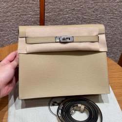 에르메스 Hermes Kelly danse 22cm evercolor S2 Trench/silver