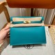 에르메스 Hermes Kelly danse 22cm swift 7F Blue Paon/gold