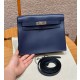 에르메스 Hermes Kelly danse 22cm swift 73 Blue saphir/silver