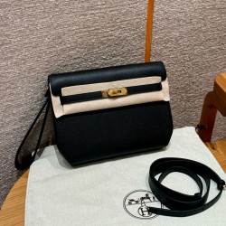 에르메스 Hermes kelly depeches 25cm Epsom 89 Noir/gold