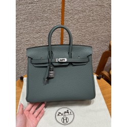 에르메스 Hermes Birkin 25cm Togo 63 Vert Amanda/silver