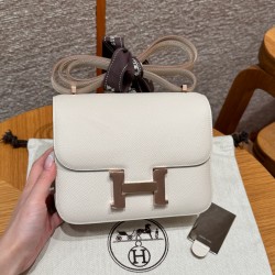 에르메스 Hermes Constance with mirror 19cm Epsom 10 Craie/Rose gold