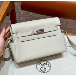 에르메스 Hermes Kelly Messenger 24cm Evercolor 8L Beton/silver