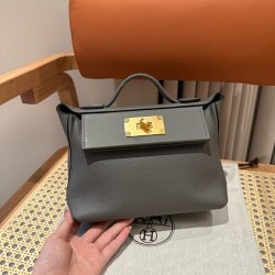 에르메스 Hermes Kelly 2424 21cm evercolor 0L Girs Meyer/gold