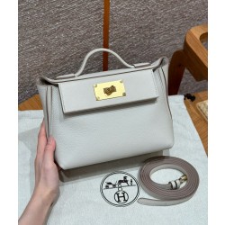 에르메스 Hermes Kelly 2424 21cm evercolor 8L Beton/gold