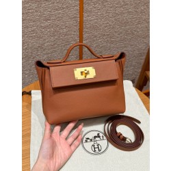 에르메스 Hermes Kelly 2424 21cm evercolor 37 Gold/gold