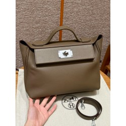 에르메스 Hermes Kelly 2424 29cm evercolor 18 Etoupe/silver