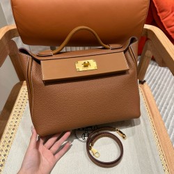 에르메스 Hermes Kelly 2424 29cm evercolor 37 Gold/gold