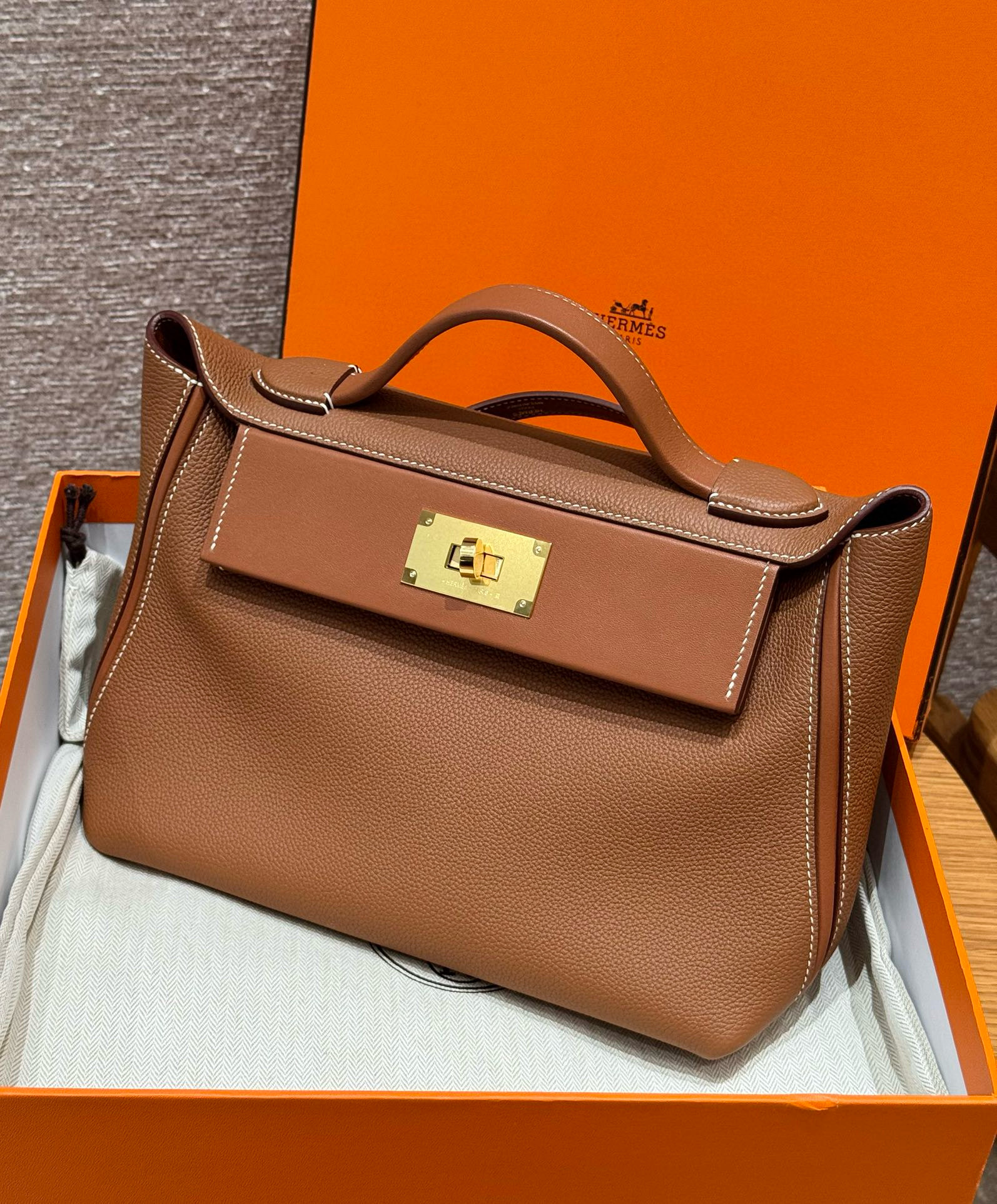 에르메스 Hermes Kelly 2424 29cm Togo 37 Gold/gold