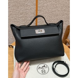 에르메스 Hermes Kelly 2424 29cm Togo 89 Noir/silver