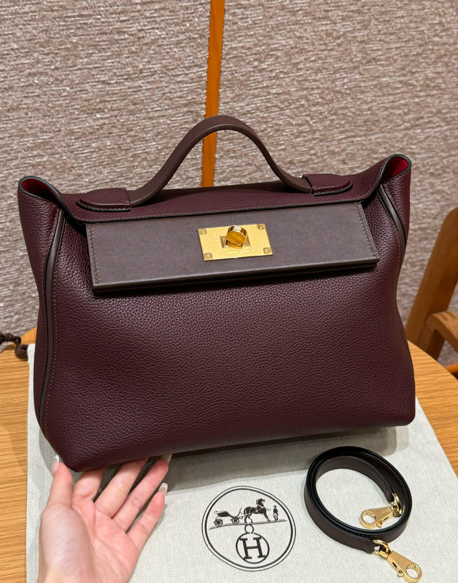 에르메스 Hermes Kelly 2424 29cm Togo OG Rouge Sellier and 0D Rose Maxico/gold