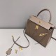에르메스 Hermes Kelly 25cm Epsom 18 Etoupe/gold