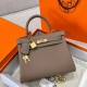 에르메스 Hermes Kelly 25cm Germany Leather 18 Etoupe/silver