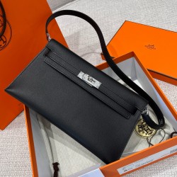 에르메스 Hermes Kelly elan Germany Leather 89 Noir/silver