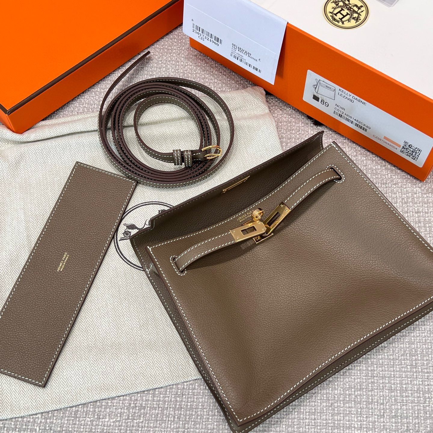 에르메스 Hermes Kelly danse Germany Leather 18 Etoupe/gold