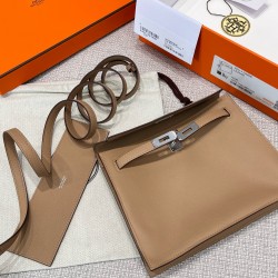 에르메스 Hermes Kelly danse Germany Leather OM chai/silver